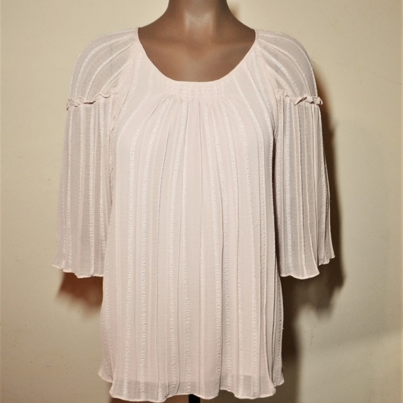 Ella Moon Sheer Pink Boho Blouse Size Petite Small - Picture 3 of 4